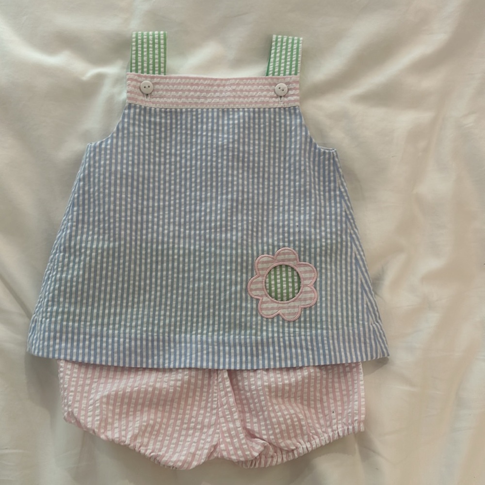 NWOT Florence Eiseman Pastel Seersucker Set Sz 18 mos - Picture 8 of 8